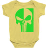 mad engine marvel brand punisher scar glow in the dark Baby Onesie
