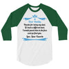 Dear Daddy, Thanks for Being my Dad Baby Boy Letter to Father 3/4 Sleeve Shirt