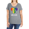 Love is Love Heart Ladies Curvy T-Shirt