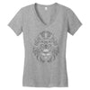 lion face lines Women's V-Neck T-Shirt