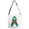 liver ribbon and rose Adjustable Strap Totes