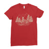 Camping Red Ladies Fitted T-Shirt