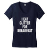 i eat breakfast Women's V-Neck T-Shirt