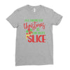 pizza christmas humor Ladies Fitted T-Shirt