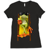 frog funny cocktail Ladies Fitted T-Shirt