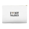 i love my soldier hunter camouflage Accessory Pouches