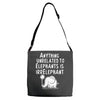 anything unrelated to elephants is irrelephant Adjustable Strap Totes
