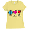 peace love wine Ladies Fitted T-Shirt