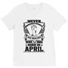 Never Underestimate Dog Rescuer Who Was Born April V-Neck Tee