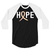 Hope Uterine Cancer Awareness 3/4 Sleeve Shirt