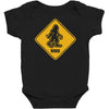 big foot xing big foot crossing sasquatch Baby Bodysuit