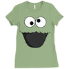 Cookie Monster Face Ladies Fitted T-Shirt