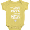 care about pizza and 3 people girls Baby Onesie