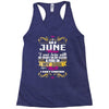 i am a june women Racerback Tank
