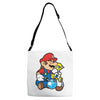 mario weed Adjustable Strap Totes