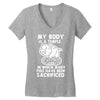 my body is a temple in which a lot of pigs have been sacificed Women's V-Neck T-Shirt