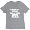 if found on ground please drag across finish line V-Neck Tee