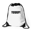 yuup humour Drawstring Bags
