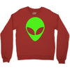 uomo alieno ufo stampa verde fluo divertente mitiche Crewneck Sweatshirt