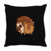 pancake pug Throw Pillow