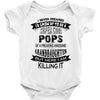 Super Cool Pops Of A Freaking Awesome Granddaughter Baby Onesie