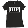 1 up funny video game Ladies Fitted T-Shirt