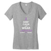 Keep Calm And Wear Lavender (For General Cancer Awareness) Women's V-Neck T-Shirt