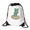 elizabethan dilophosaurus Drawstring Bags