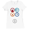 Bong Mathematics design with Earth, Fire, Air, Water and bong icons Ladies Fitted T-Shirt