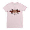 April Peeking Out Baby Boy Ladies Fitted T-Shirt