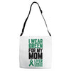 i wear green for my mom liver cancer awareness Adjustable Strap Totes