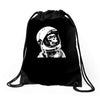 astronaut chimp Drawstring Bags