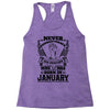 Never Underestimate Dog Rescuer Who Was Born January Racerback Tank
