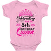 Celebrating With the 8th Birthday Queen Baby Onesie
