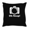 oh snap camera Throw Pillow