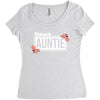 blessed aunitie with flower white color Women's Triblend Scoop T-shirt