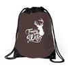 trophy wife deer Drawstring Bags