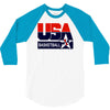 usa basketball logo 3/4 Sleeve Shirt
