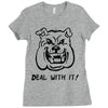 deal with it angry pitbul Ladies Fitted T-Shirt