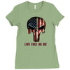 skull us flag live free or die Ladies Fitted T-Shirt