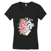 Heart And Flowers Women's V-Neck T-Shirt