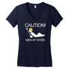 caution men at work Women's V-Neck T-Shirt
