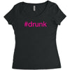 #drunk hashtag neon pink Women's Triblend Scoop T-shirt
