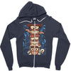 crazy totem Zipper Hoodie