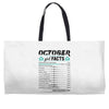 October Girl Facts Libra Weekender Totes