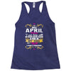 i am a april women Racerback Tank