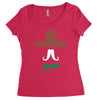 ladies sombrero  funny retro mexico mustache designer Women's Triblend Scoop T-shirt