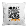 Strong Independent Motivated Pisces Throw Pillow