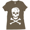 skull and crossbones pirate neon Ladies Fitted T-Shirt