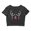 breast with pink ribbon Crop Top
